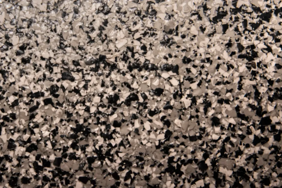 Wombat flake epoxy floor close-up