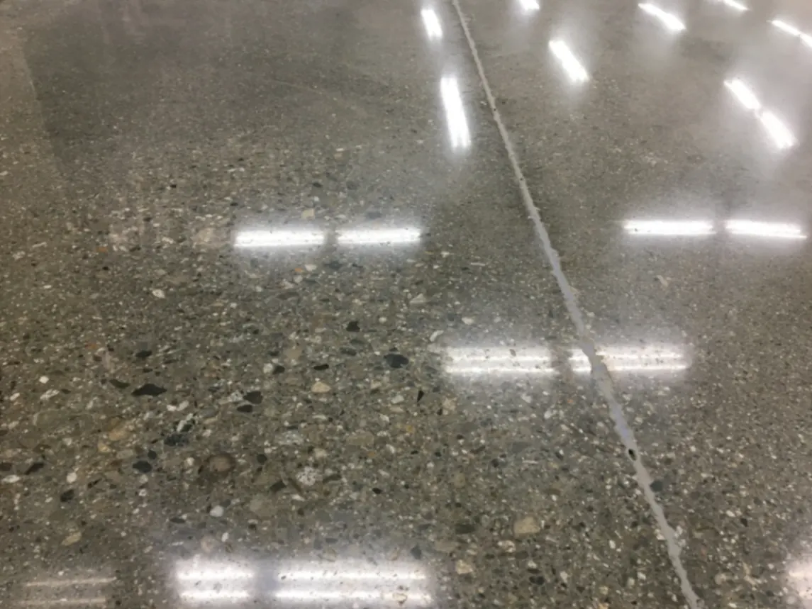 Polished concrete floor detail