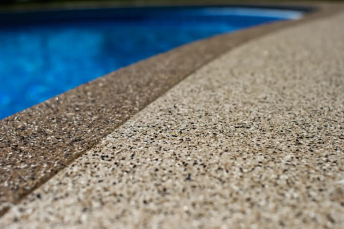 Quartz epoxy pool deck coating