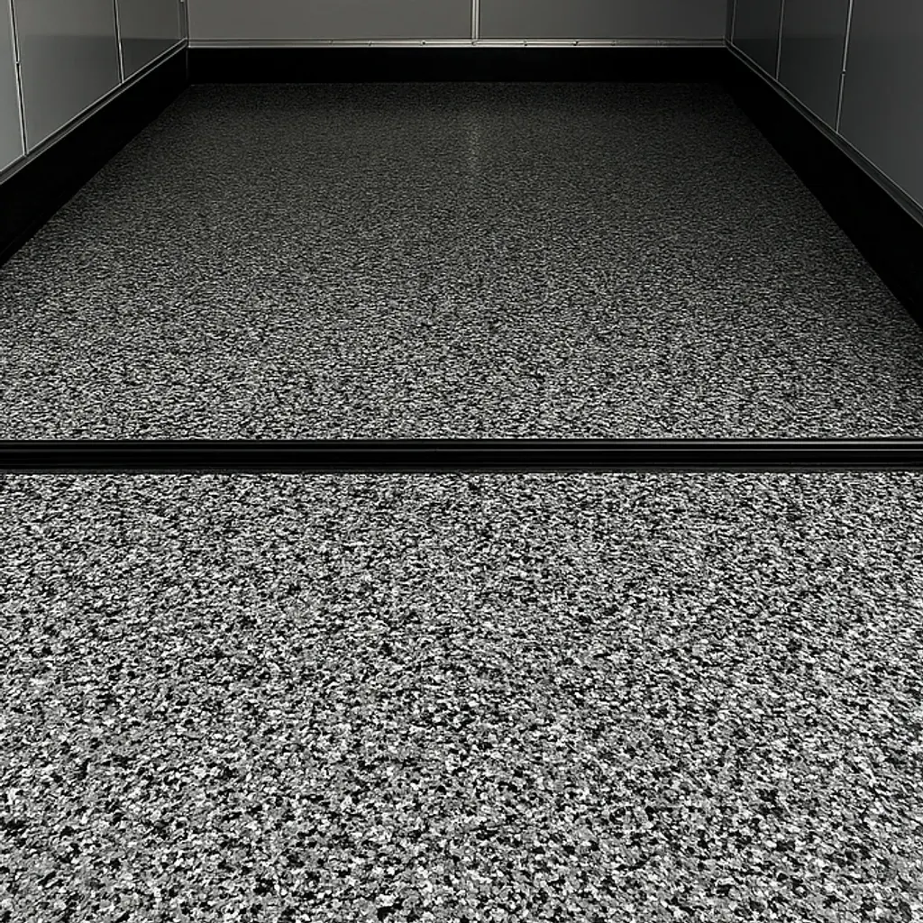 Trailer floor with dark grey finish